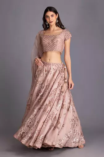 Get Heads Roll With This Very Glam Attire In Sequin Handwork Lehenga
