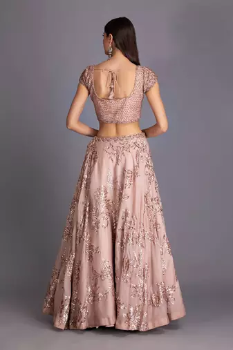 Get Heads Roll With This Very Glam Attire In Sequin Handwork Lehenga