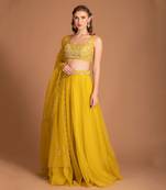 Jasmine Yellow Lehenga With Hand Work Of Sequin On Blouse