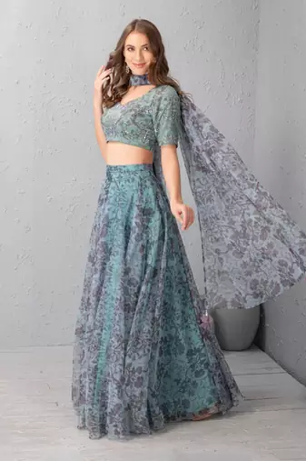 Heirloom Lilac Chanderi Silk Anarkali With Hand Work Of Zardozi Clubbed With Tuelle Lehenga And Tuelle Dupatta.