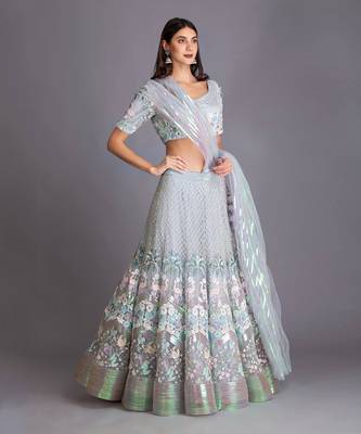 Standout In This Beautiful Sequin & Katdana Work Lehenga 2