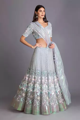 Standout In This Beautiful Sequin & Katdana Work Lehenga