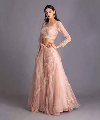 A  Must Have For Your Wardrobe Is This Beautiful Rose Pink Lehenga 2