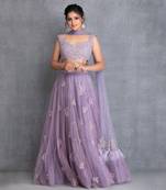 Heirloom Lilac Tuelle Lehenga With Sequence Work Blouse