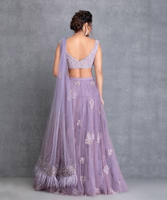Heirloom Lilac Tuelle Lehenga With Sequence Work Blouse 2