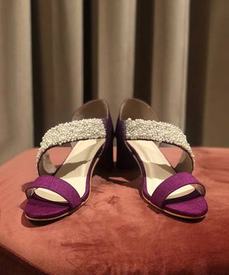 Cross Strap Pearl Heels 2