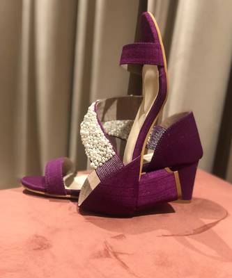 Cross Strap Pearl Heels 3