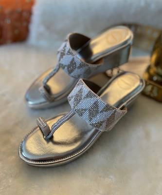 Silver Kolhapuri Wedges 1