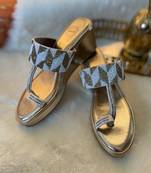 Gold Kolhapuri Wedges