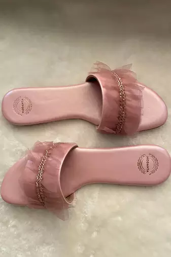 Pink Ruffle Flats