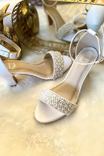 Pearl Strap Heels-W