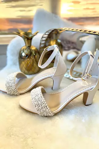 Pearl Strap Heels-W