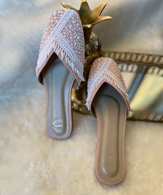 Peach Pearl Mules 1
