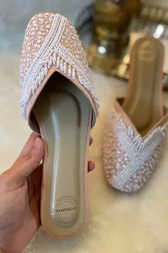 Peach Pearl Mules