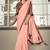 Peach plain silk saree with blouse