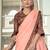 Peach plain silk saree with blouse