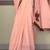 Peach plain silk saree with blouse
