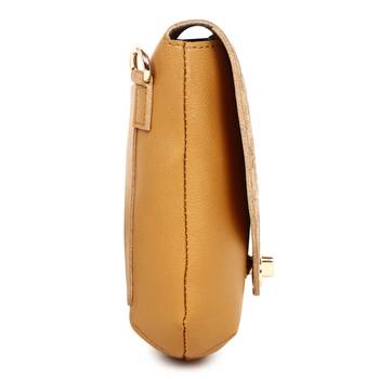 Yellow Embroidered Floral Phone Solid Sling Bag 4