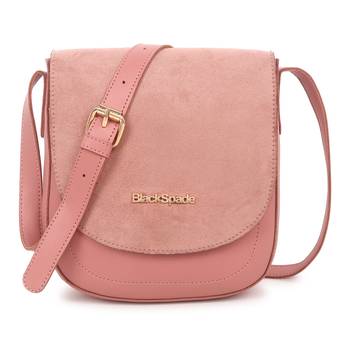 Peach Pink Solid Messenger Bag 1