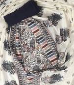 Navy-blue embroidered cotton salwar