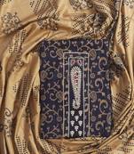 Navy-blue embroidered cotton salwar
