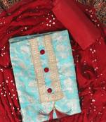Blue embroidered art silk salwar