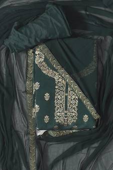 Green printed art silk salwar