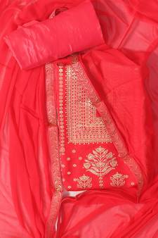 Red printed art silk salwar