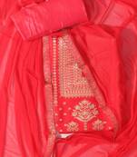 Red printed art silk salwar