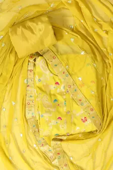Yellow printed art silk salwar