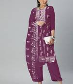 Multicolor embroidered organza salwar