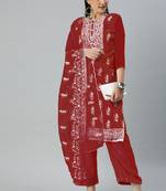 Multicolor embroidered organza salwar