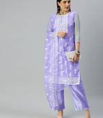 Purple embroidered organza salwar