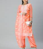 Orange embroidered organza salwar