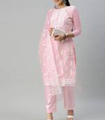 Pink embroidered organza salwar