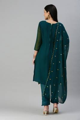 Multicolor embroidered georgette salwar 3