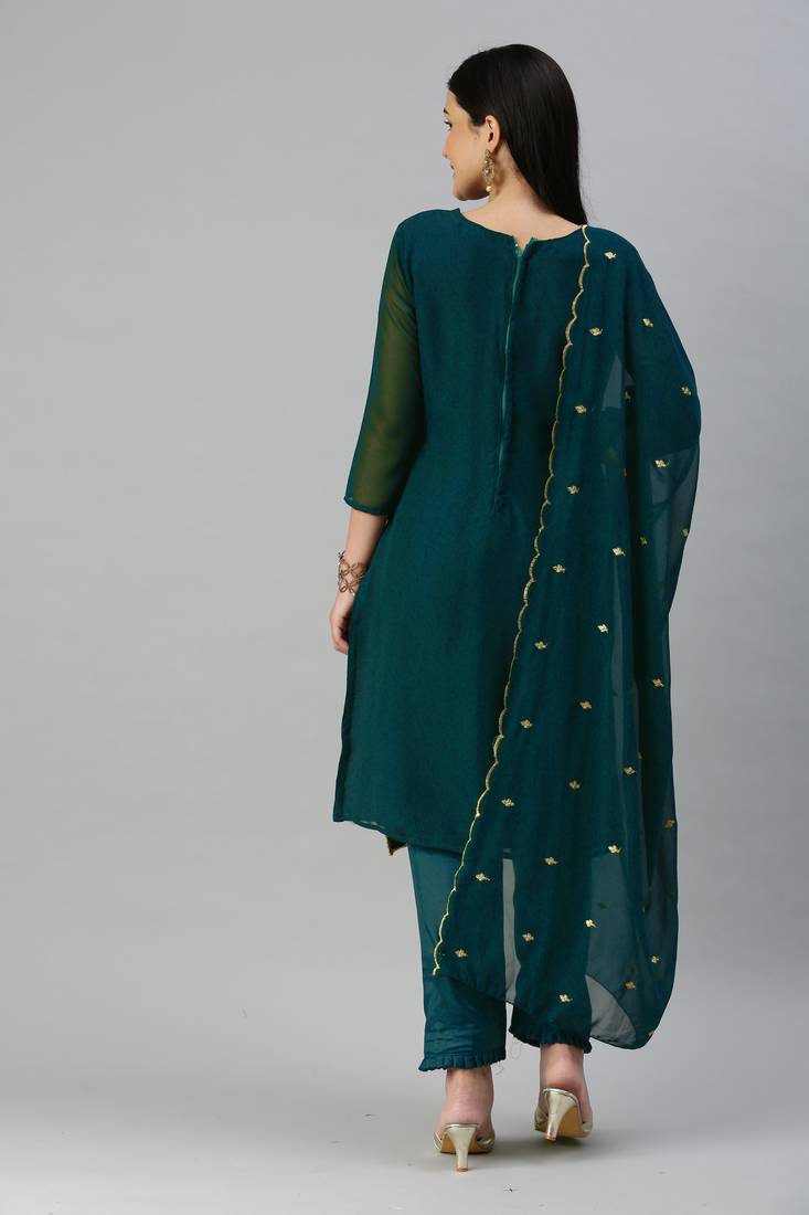 Multicolor embroidered georgette salwar