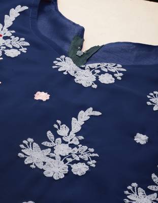 Blue embroidered georgette salwar 5