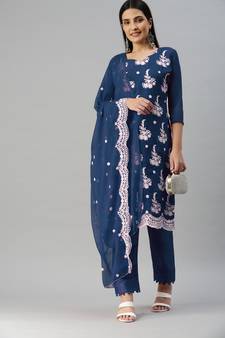 Multicolor embroidered georgette salwar