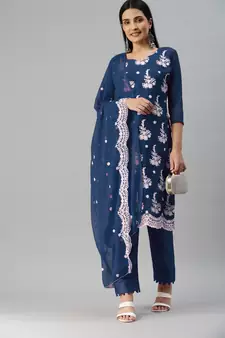 Multicolor embroidered georgette salwar
