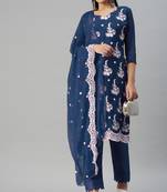 Multicolor embroidered georgette salwar