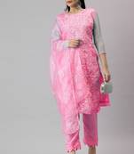 Pink embroidered organza salwar