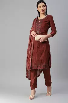 Multicolor embroidered cotton salwar