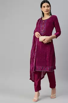 Pink embroidered cotton salwar