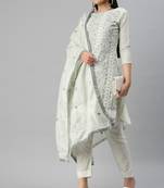 Grey embroidered cotton salwar