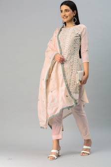Multicolor embroidered cotton salwar