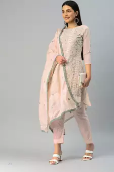 Multicolor embroidered cotton salwar