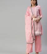 Pink embroidered cotton salwar