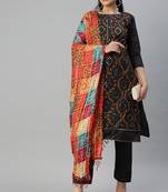 Black embroidered cotton salwar