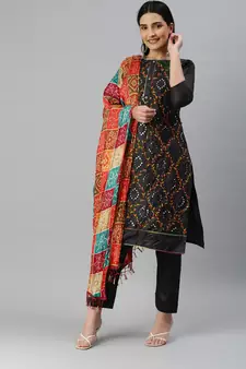 Black embroidered cotton salwar
